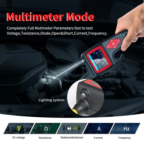 Vista 3 de Kit de sonda de circuito de potencia P200, probador de circuito automotriz de 9-30V, buscador de disyuntores, multímetro/componente
