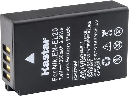 Vista 2 de Kastar Batería (X2) y cargador USB delgado para Nik EN-EL20, ENEL20, EN-EL20a y Nik Coolpix A, Nik 1 AW1, 1 J1, 1 J2, 1 J3, 1 S1, 1 V3 y cámaras