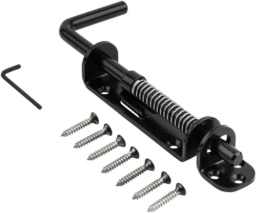 Vista 2 de National Hardware N109-214 V1142 Perno deslizante de servicio pesado con resorte, sin tamaño, negro