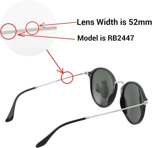 Vista 5 de Walleva Lentes de repuesto para lentes de sol Ray-Ban RB2447 de 2.047in, múltiples opciones disponibles