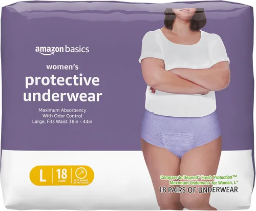 Vista 9 de Amazon Basics - Ropa interior protectora para mujer, para incontinencia y posparto, máxima absorción, talla S, lavanda, 24