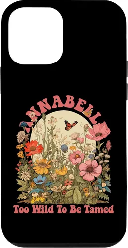 Vista 12 de Funda con nombre de ANNABELLE para iPhone 14, diseño retro de flores silvestres para niñas