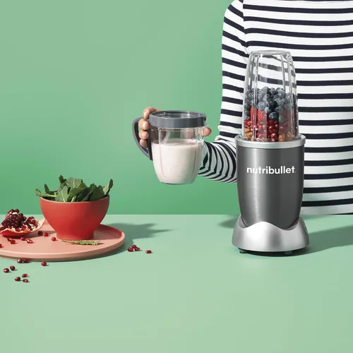 Vista 4 de Magic Bullet NutriBullet NBR0802 - Batidora de batido de 8 piezas, 600 W, color gris