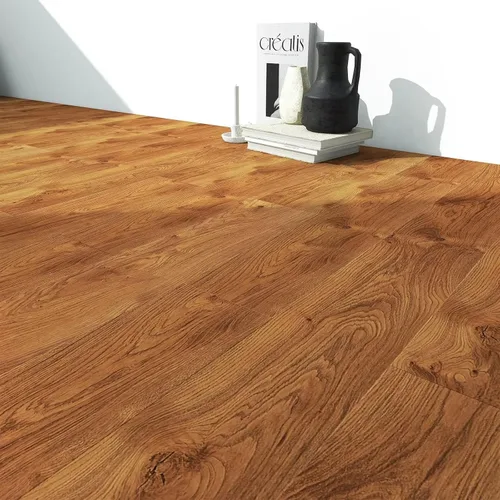 Vista 4 de KIAYACI Suelo de vinilo, 9 piezas de azulejos de vinilo de lujo entrelazados para instalación de bricolaje, aspecto de madera, suelo laminado