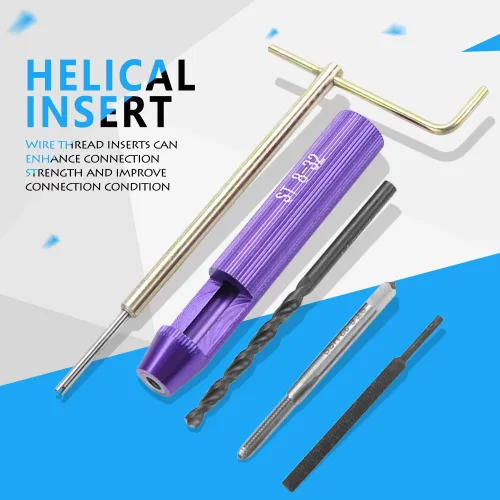 Vista 8 de Fafeicy 50 piezas de insertos de reparación de rosca, kit de inserciones de rosca helicoidal de alambre en espiral de acero inoxidable para piezas