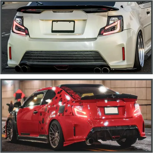 Vista 8 de SPEC-D TUNING Luces traseras LED negras con barra de luz LED blanca compatible con Scion TC 2011-2013, conjunto de par izquierdo + derecho
