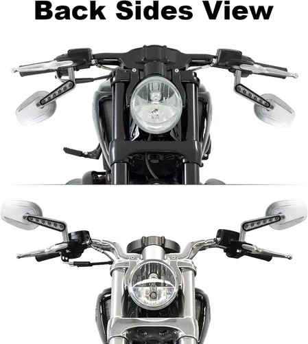 Vista 5 de Espejos retrovisores LED intermitentes aptos para Harley Davidson VROD V-Rod VRSCF cromo