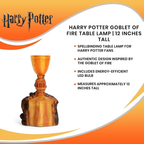 Vista 6 de Ukonic Harry Potter - Lámpara de mesa con cáliz de fuego, coleccionable oficial del mundo mágico, decoración del hogar y artículos esenciales