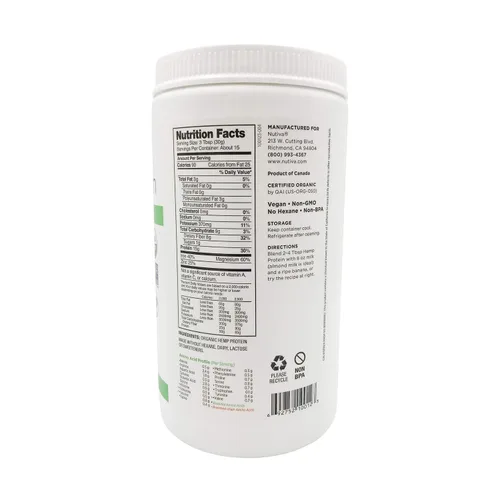 Vista 2 de Nutiva, Proteína de cáñamo, orgánica 0.53 oz, 16 onzas líquidas