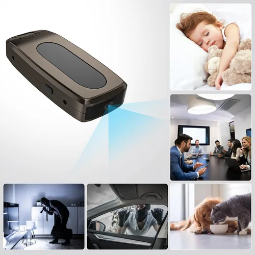 Vista 8 de Cámara espía HD 1080P de 64 GB, cámara oculta, mini cámara espía para niñera, cámara oculta, cámaras de vigilancia y seguridad (sin Wi-Fi)