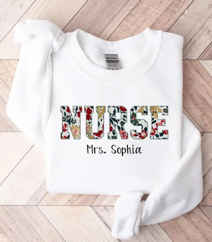Vista 3 de Sudadera personalizada con diseño floral de otoño con diseño de Nana, para mamá, cumpleaños, Día de la Madre