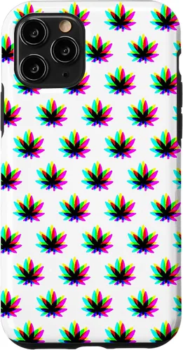 Vista 28 de Funda para iPhone 13 Pro Max Weed Pattern Colorido Psicodélico Marihuana Cannabis Stoner Case