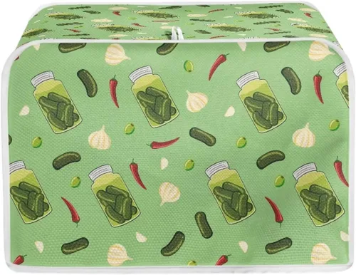 Vista 39 de chaqlin Cubierta para tostadora con estampado de chocolate, 2 rebanadas, resistente a las manchas, cubierta para horno de pan de diseño divertido