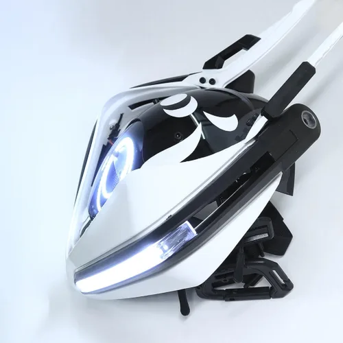 Vista 5 de Máscara de cosplay punk para adultos, máscara LED, tecnología punk futurista, cosplay, Halloween, accesorios para fiestas y festivales de música