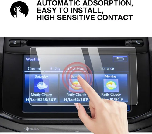 Vista 4 de YEE PIN Protector de pantalla para 2014-2019 4Runner Entune 6.1 pulgadas/2013 BRZ, protector de pantalla táctil de cristal templado para navegación