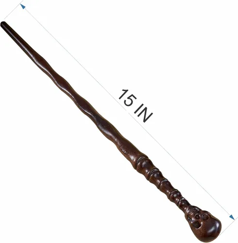 Vista 5 de Handicraftviet Varita de calavera – Veta de madera real hecha a mano, varita mágica de mago para adultos y niños a una aventura mágica, 15 pulgadas