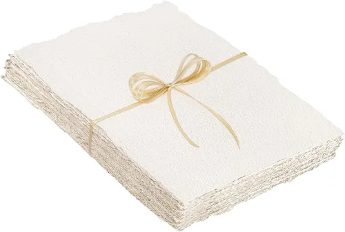 Vista 9 de Prudiut 25 hojas de papel de acuarela de algodón con borde deckled de 300 GSM, 2 x 3.5 pulgadas, blanco, texturizado, ideal para pintura