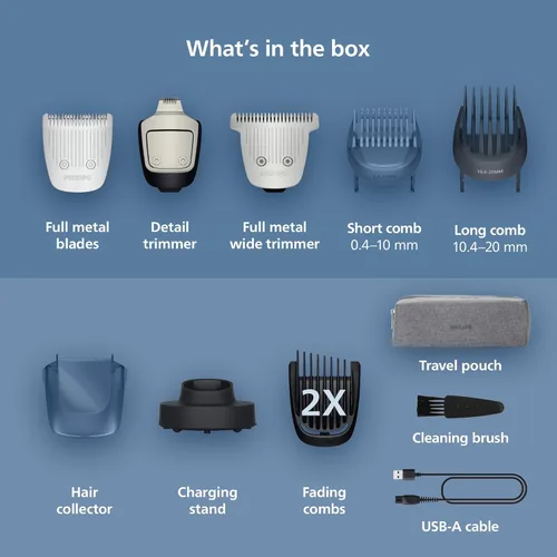 Vista 3 de Norelco Philips Recortador de barba Serie 7000, recortador 100% impermeable para hombres, 40 configuraciones de longitud de cabello, adaptabilidad