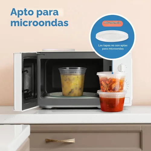 Vista 7 de Fit Meal Prep Paquete de 40 recipientes de 8 onzas con tapas, recipientes de cuarto de galón a prueba de fugas con tapas, contenedor de plástico