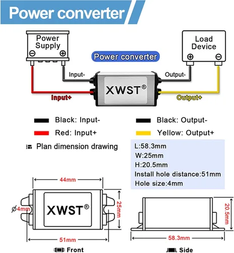 Vista 4 de DC a CC 24V a 12V voltaje reductor 12 voltios regulador Buck convertidor salida 1A 12W módulo convertidor de potencia (1A)