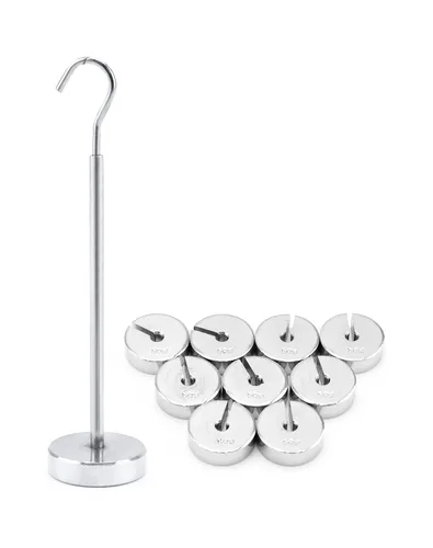 Vista 5 de QWORK 2 juegos de pesas ranuradas, juego de 9 piezas de masa ranurada con perchas - 9 pesos (1.76 oz) - 17.76 oz, WD30030