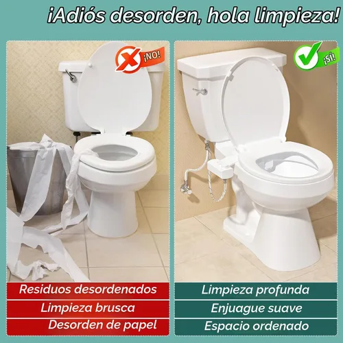 Vista 7 de BIGCOW - Accesorio de bidé ultra delgado, boquilla dual autolimpiante (lavado frontal/trasero), comando de un dedo, controles táctiles ergonómicos
