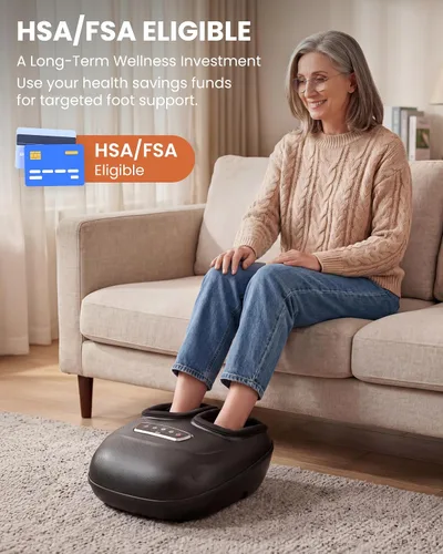 Vista 5 de CILI Masajeador de Pies Shiatsu Elegible para FSA HSA, Máquina Masajeadora Eléctrica de Pies con Calor para Fascitis Plantar, Amasado Vibración