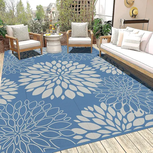 Vista 20 de Ileading Alfombra impermeable para exteriores de 5 x 8 pies, reversible, de paja de plástico, portátil, para interiores y exteriores, caravana
