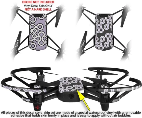 Vista 2 de Skin Decal Wrap 2 Pack para DJI Ryze Tello Drone Locknodes 03 Lavender Drone no incluido