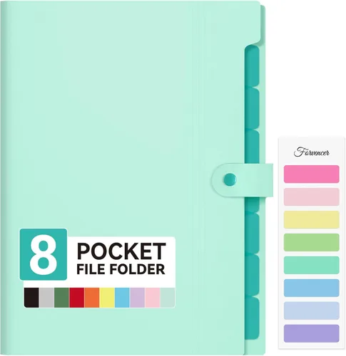Vista 12 de Forvencer Carpeta de archivos expandible con 8 bolsillos, organizador de archivos de acordeón tamaño carta, carpetas portátiles para documentos