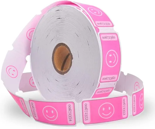 Vista 7 de L LIKED Rollo de boletos de rifa sonriente, cada boleto de 1 x 2 pulgadas, para eventos, entrada, premio de clase, premios, 1000 boletos por rollo