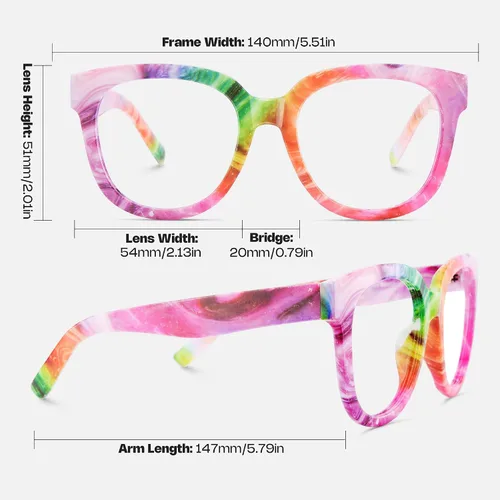 Vista 6 de Zeelool Gafas de bloqueo de luz azul cuadradas retro unisex de gran tamaño Harrell ZOP049594