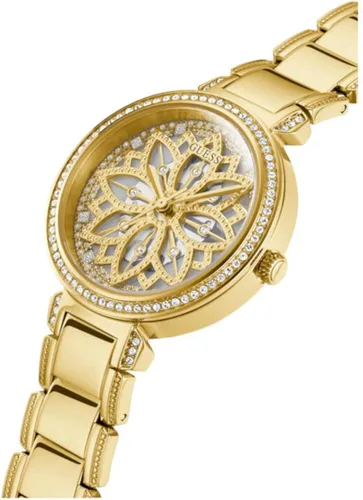 Vista 3 de GUESS US - Reloj analógico de corte floral iridiscente para mujer