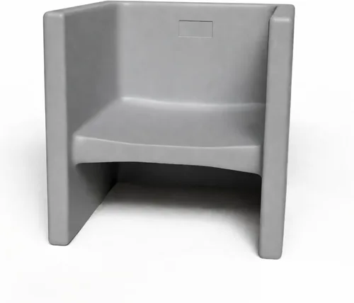 Vista 21 de Children's Factory Silla cúbica 3 en 1 para niños, muebles de aula de asientos flexibles, paquete de 1, almendra Polyethylene Toddler Outdoor