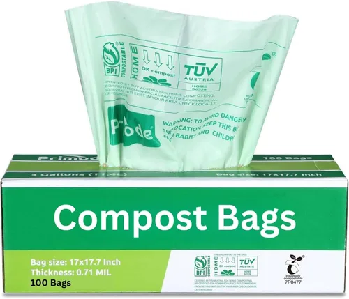Vista 12 de Bolsas de compost, bolsas de basura compostables de 2.6 galones, bolsas compostables 100 bolsas de compost pequeñas para contenedor de encimera