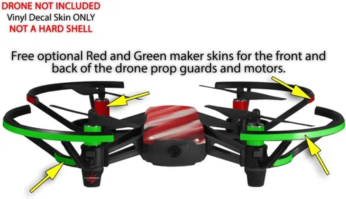 Vista 3 de Paquete de 2 pegatinas para DJI Ryze Tello Drone Paint Blend Red Drone (no incluidas)