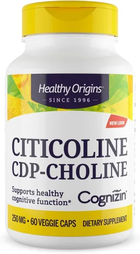 Vista 10 de Healthy Origins Cognizin (Citicoline), 250 mg - Suplemento cerebral para la memoria con citicolina CDP - Suplemento sin OMG, vegano y sin gluten