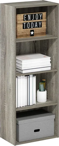 Vista 42 de Furinno LUDER - Estantería de libros, estantería moderna de 2 niveles, estantería abierta de 9 x 16 x 21, para sala de estar, dormitorio, oficina