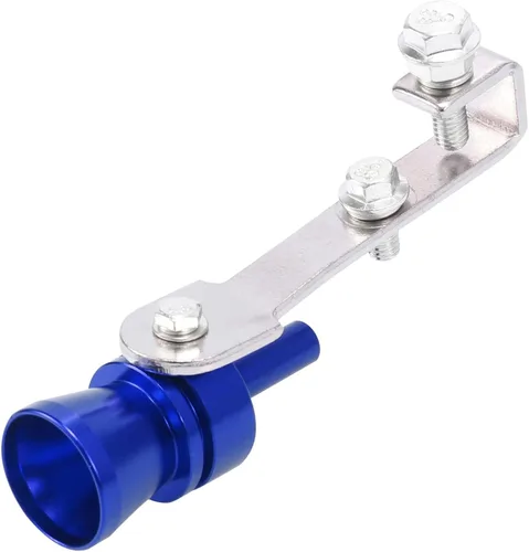 Vista 6 de X AUTOHAUX 2 unids M tamaño aleación de aluminio universal Turbo sonido escape silenciador tubo silbato coche rugido fabricante azul