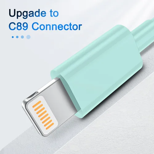 Vista 3 de Paquete de 4 cables de carga para iPhone de 6 pies de largo, USB a Lightning, USB 2.4A, cable de carga rápida para iPhone 14/13/12/11 Pro/11/XS
