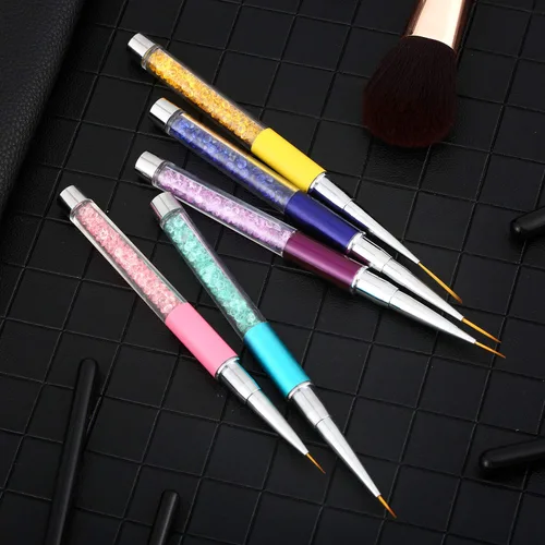 Vista 3 de Mudder Juego de 10 pinceles para arte de uñas, pinceles para delineadores de uñas finas para tallar en gel, pintura, limpieza, dibujo, acrílico