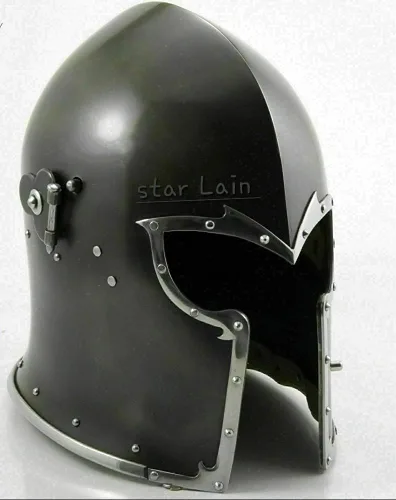 Vista 2 de Medieval Replicas Casco Barbuta Casco Armadura Casco de Caballero Romano Cascos con Forro Interior ECTORIA