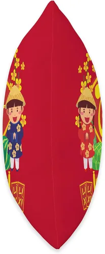Vista 2 de Kids Funny Meaningful Vietnamese New Year Phrases I'm Just Here for Li Xi Almohada vietnamita para niños de Año Nuevo lunar 2022, 16 x 16