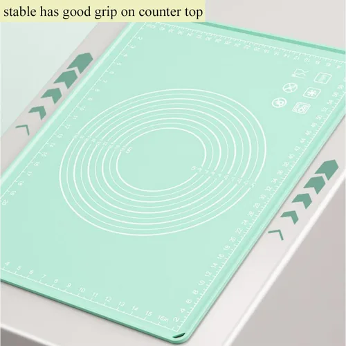 Vista 7 de Tapete de silicona para pastelería de 28 x 20 pulgadas, extra grueso, antiadherente, con medición de silicona de grado alimenticio, fondant, tapete
