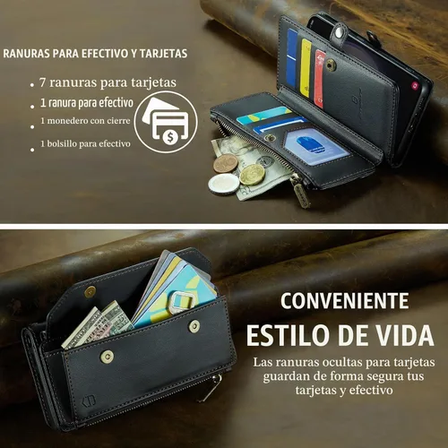 Vista 5 de Strapurs - Funda tipo cartera con correa para Samsung Galaxy S23 5G, color negro