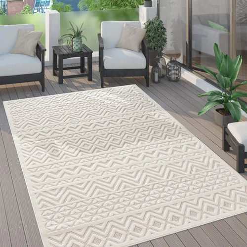 Vista 17 de Paco Home Alfombra para interiores y exteriores con patrón geométrico enrejado en antracita, tamaño: 2' x 3'3