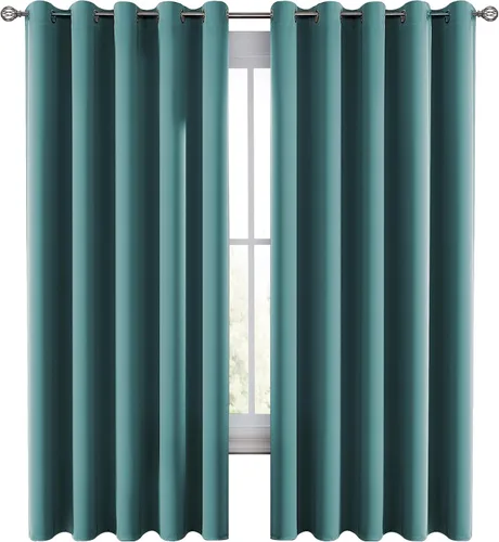 Vista 39 de LUX Décor - Juego de 2 paneles de cortinas opacas de alta calidad de 63 pulgadas de largo, cortinas de oscurecimiento de habitación con aislamiento