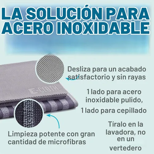Vista 10 de Kit de Paño de Limpieza de Microfibra de Acero Inoxidable E-Cloth - Limpiador de Acero Inoxidable para Electrodomésticos, Horno, Estufa y Más