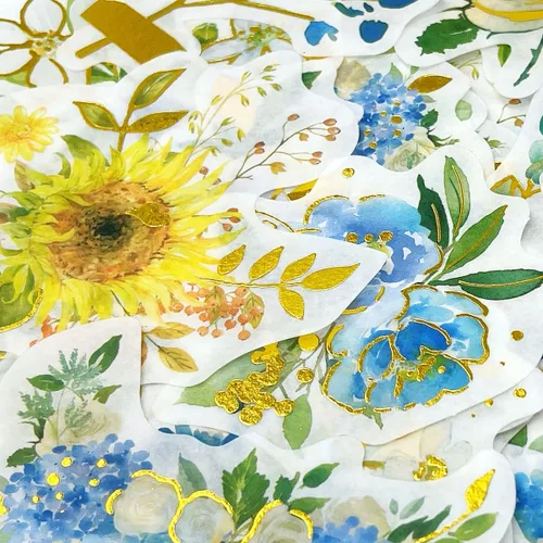 Vista 3 de allydrew Calcomanías decorativas Washi para álbumes de recortes, manualidades para papelería, diario, fabricación de tarjetas (60 unidades), lámina