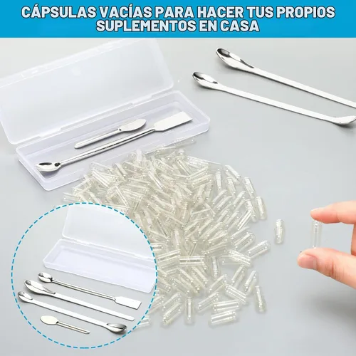 Vista 4 de Timgle 2000 cápsulas vacías tamaño 0 con kit de llenado